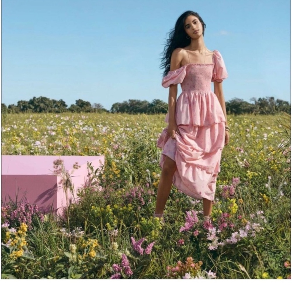 LoveShackFancy x Target Collab Pink Floral Tiered Dress